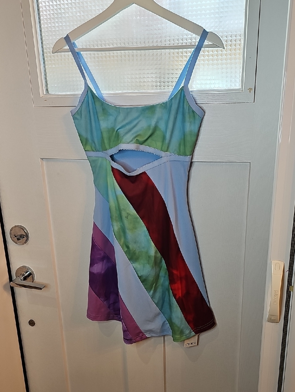 Cider Multicolor Cutout Mini Dress in Pastel & Jewel Tones